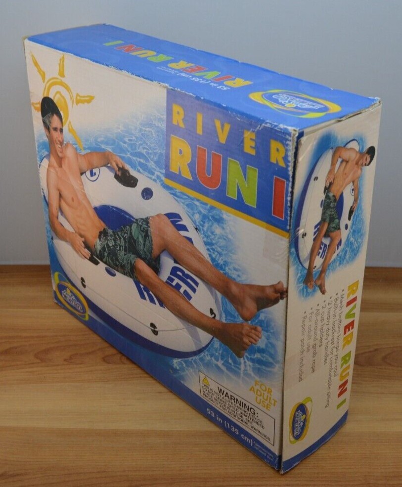 Intex River Run 1 Person Inflatable Tube Raft Float for Lake, Pool, and River