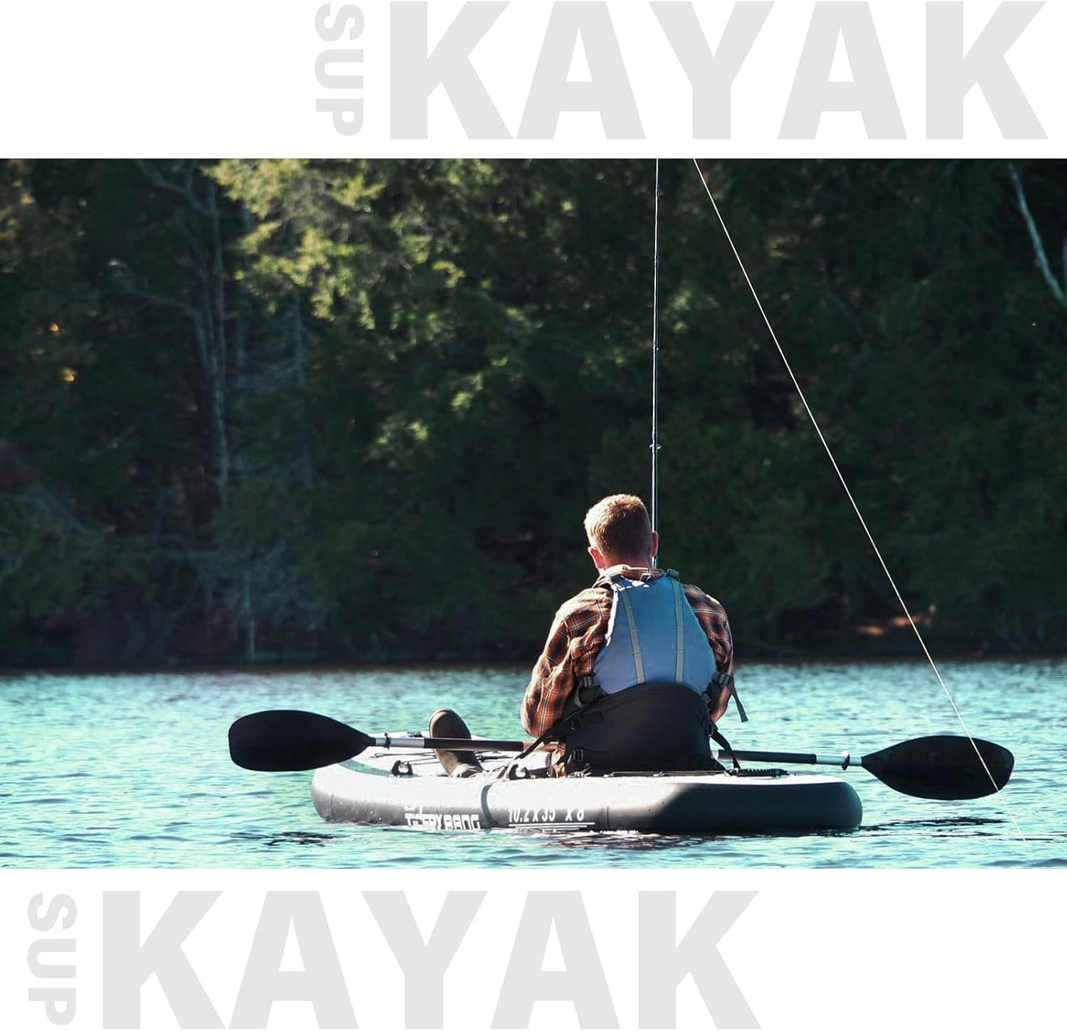 10.2’X35»X8» INFLATABLE KAYAK WITH DETACHABLE SEAT, SUP-KAYAK SET